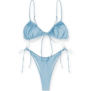 ZAFUL Womens High Cut Thong Bikini Set Swimsuit Cami String Sexy Bathing Suit